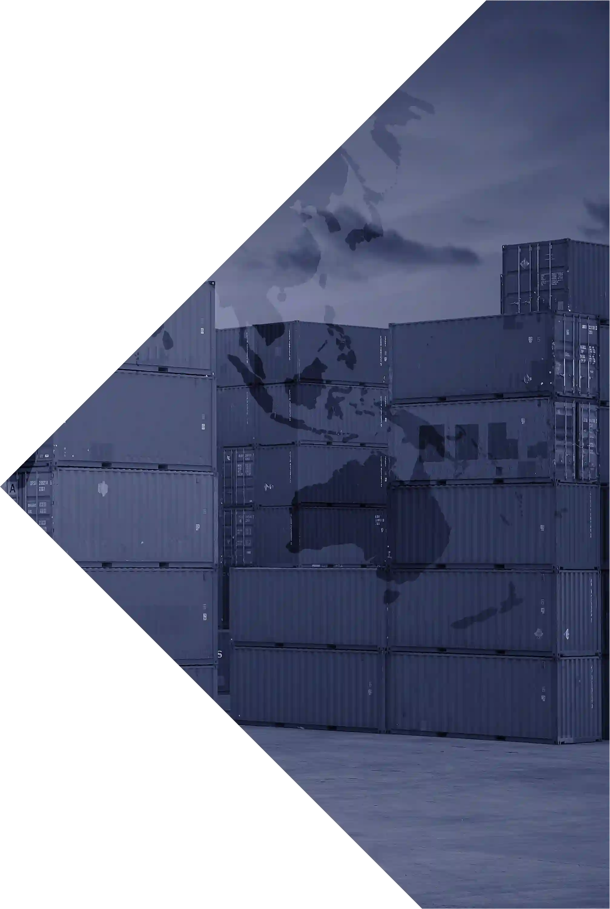 a graphic of the logo of australia superimposed over a next of sea containers at a wharf